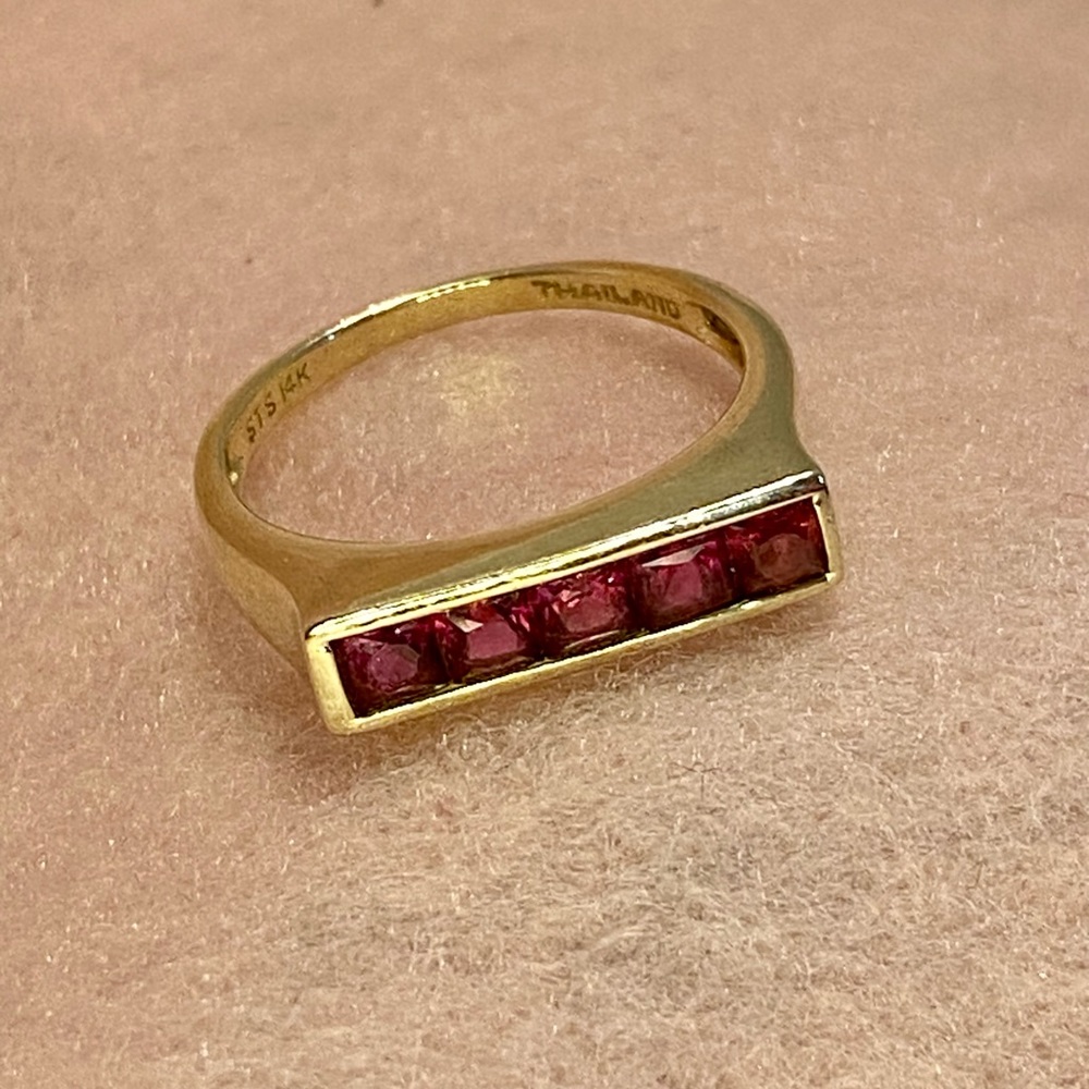 Rubellite 14k gold ring